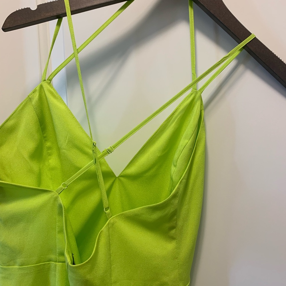 Lime bebe slip mini dress